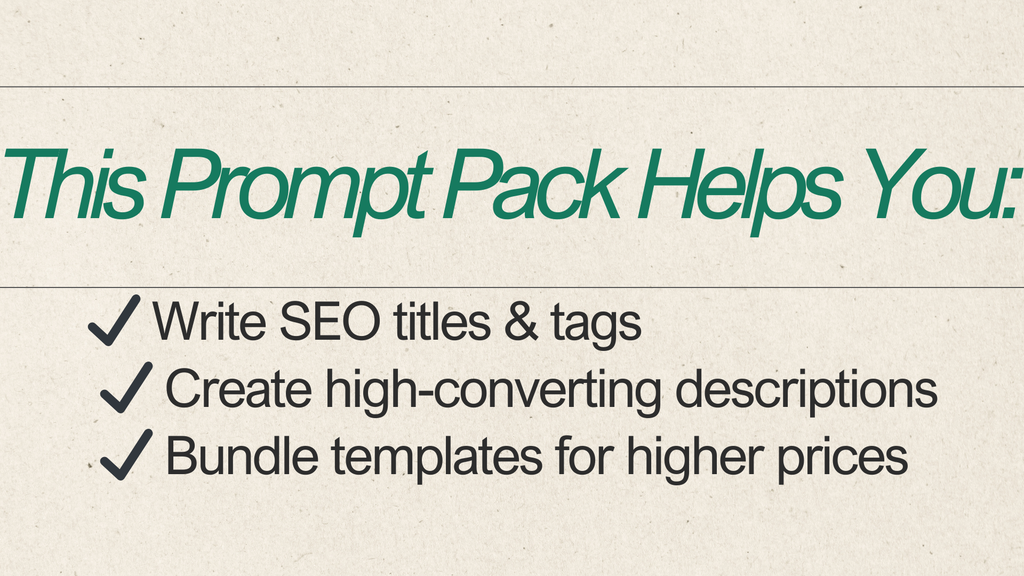 ChatGPT Prompts for Digital Product Sellers | SEO & Listing Generator | AI Tool