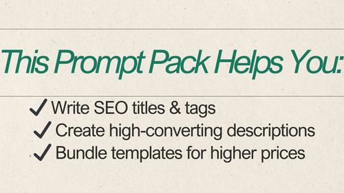 ChatGPT Prompts for Digital Product Sellers | SEO & Listing Generator | AI Tool